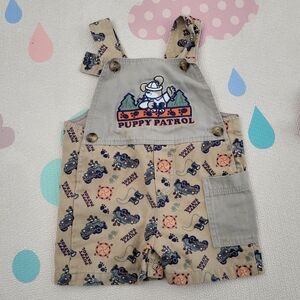Vintage khaki Puppy Patrol Shortalls 13 Months TKS Basics